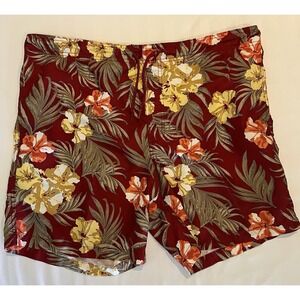 Islander Swim Trunk Shorts Men's M Tropical Floral Colorful Lined Hawaiian Surf
